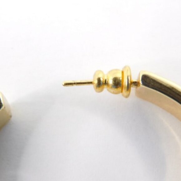 Large 1.75"  Fendi Gold Tone FF Motif Rhinestone Hoop Earrings (AUTHENTIC) - Picture 8 of 10